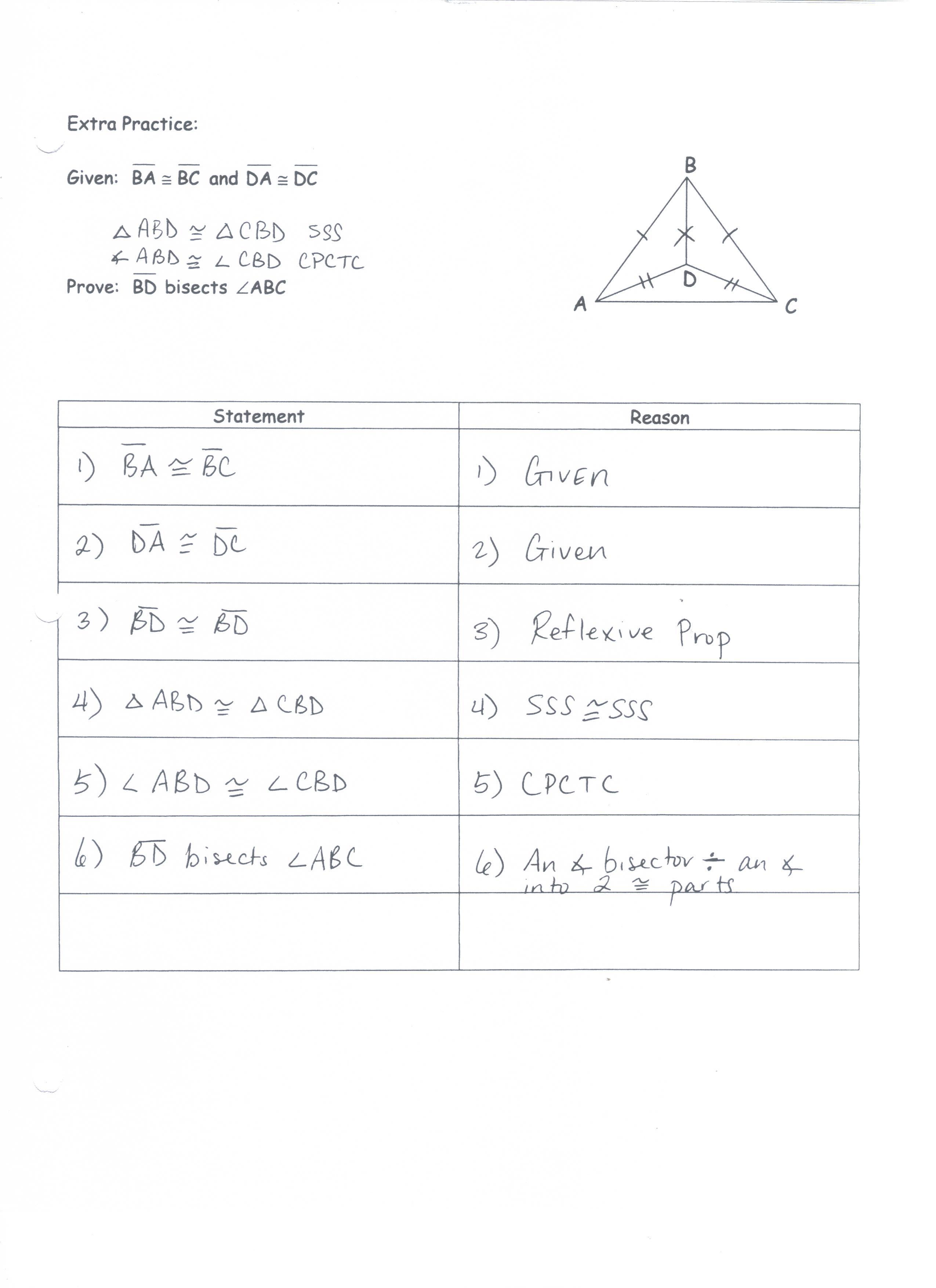 Unit 22: Congruent Triangle Proofs Within Triangle Congruence Proofs Worksheet